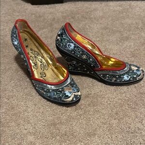 Naughty Monkey Black and Red Wedges